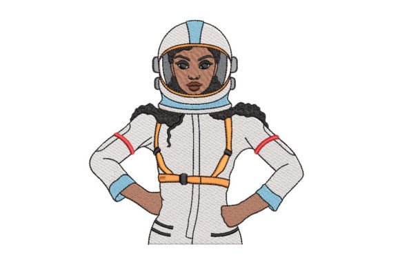 African Girl Astronaut. Space Afro Woman Embroidery Review
