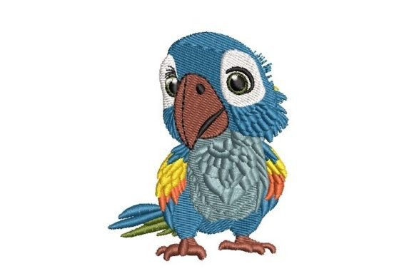Cartooned Parrot Embroidery Design Review