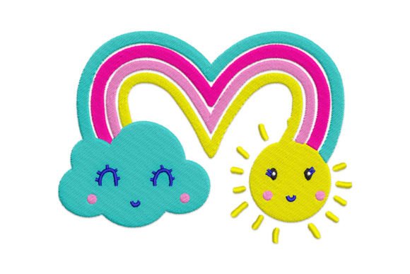 Cloud Rainbow Sun Embroidery Review for Boutique Sweatshirts