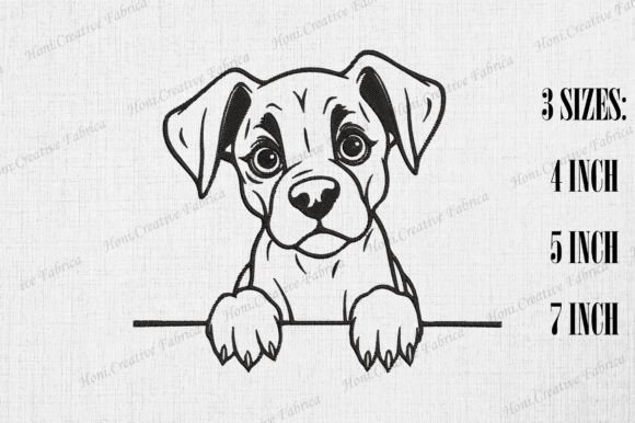 Cute Boxer Dog Peeking Wall Embroidery Review