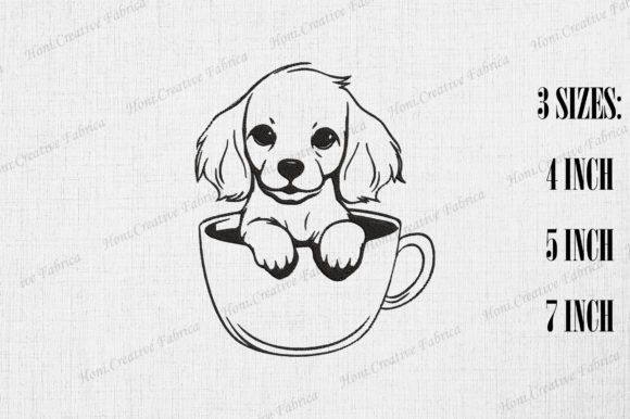 Cute Cocker Spaniel Dog in Coffee Cup
