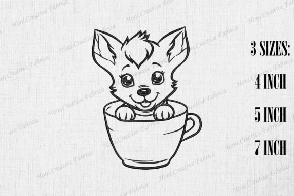 Cute German Shepherd Dog in Coffee Cup Embroidery Review