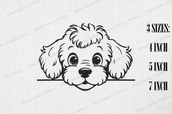 Cute Poodle Dog Peeking Wall Embroidery Review