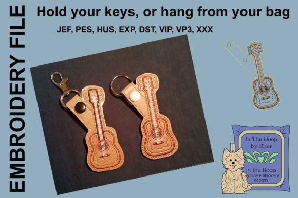 Guitar Key Fob Embroidery Design Review
