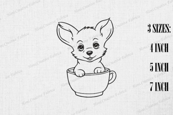 Pembroke Welsh Corgi Dog in Coffee Cup Embroidery Review