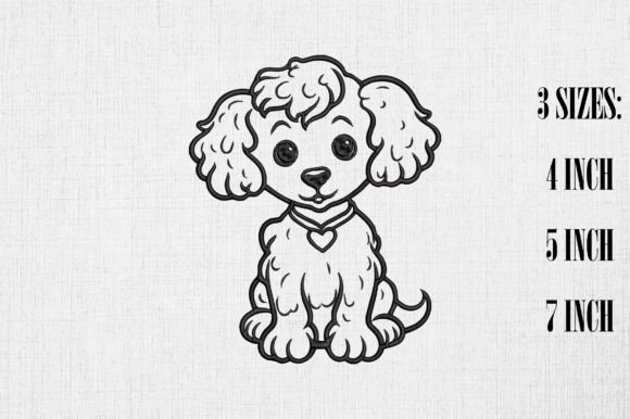 Valentine Cute Poodle Dog Heart Embroidery Review